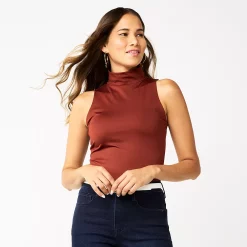 Women's Nine West Sculpt Mockneck Bodysuit -Clothing Sales Store 5685587 Elite Wine