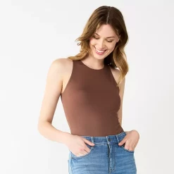 Women's Nine West Sculpt High Neck Bodysuit -Clothing Sales Store 5685898 Amythest Raisin