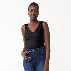 Women's Nine West Sculpt V-Neck Bodysuit 14 Women's Nine West Sculpt V-Neck Bodysuit -Clothing Sales Store 5686001 Mineral Black