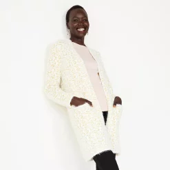 Women's Nine West Jacquard Long Cardigan 24 Women's Nine West Jacquard Long Cardigan -Clothing Sales Store 5692188 Gold Cheetah