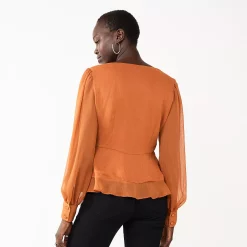 Women's Nine West Long Sleeve V-Neck Button Front Blouse 18 Women's Nine West Long Sleeve V-Neck Button Front Blouse -Clothing Sales Store 5692662 ALT