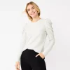 Women's Nine West Pleat Sleeve Crewneck Top -Clothing Sales Store 5696752 Daisy Dew