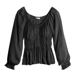Women's Nine West Long Sleeve Sweetheart Peplum Top -Clothing Sales Store 5697209 ALT5