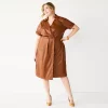 Plus Size Nine West Faux Leather Midi Dress -Clothing Sales Store 5698826