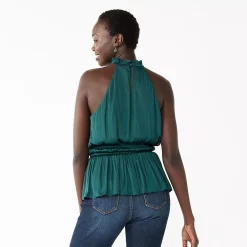 Women's Nine West Sleeveless Pleated Peplum Top -Clothing Sales Store 5699803 ALT