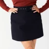 Plus Size Nine West Self Belt Mini Skirt -Clothing Sales Store 5710859