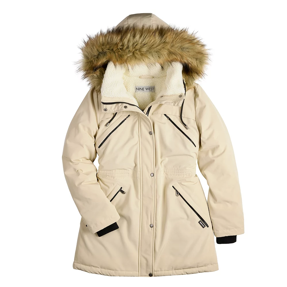 Women's Nine West Hooded Sherpa & Quilted Puffer Coat 7 Women's Nine West Hooded Sherpa & Quilted Puffer Coat - Image 5