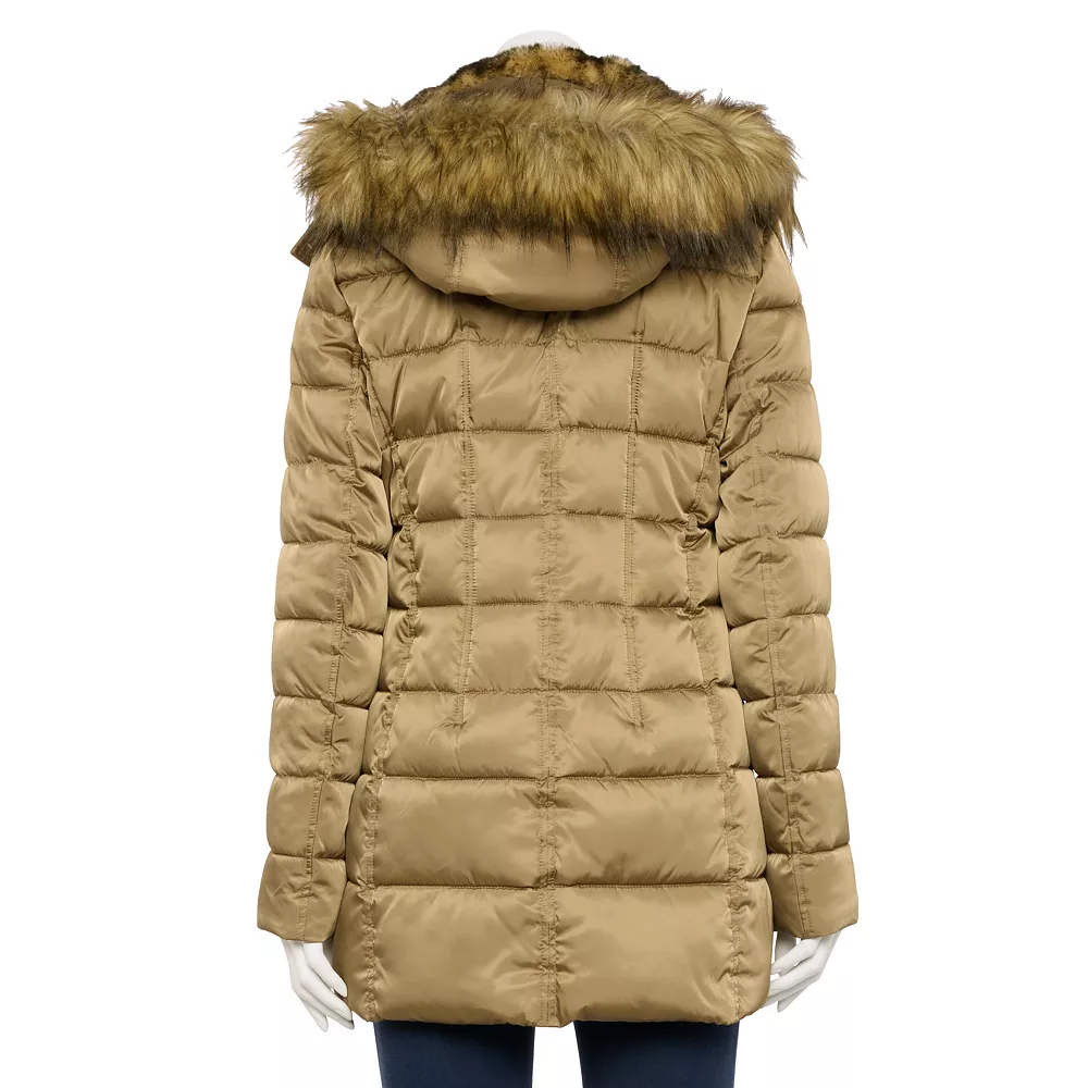 Women's Nine West Faux-Fur Hood Puffer Jacket 6 Women's Nine West Faux-Fur Hood Puffer Jacket - Image 4