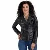 Women's Nine West Faux-Leather Biker Jacket -Clothing Sales Store 5766199 Black