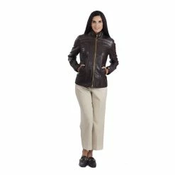 Women's Nine West Classic Faux-Leather Biker Jacket -Clothing Sales Store 5766201 ALT4