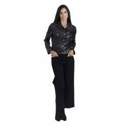 Women's Nine West Faux-Leather Trucker Shacket -Clothing Sales Store 5766204 ALT3