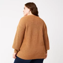 Plus Size Nine West Drop Shoulder Blouson Sleeve Cardigan 7 Plus Size Nine West Drop Shoulder Blouson Sleeve Cardigan -Clothing Sales Store 5776691 ALT