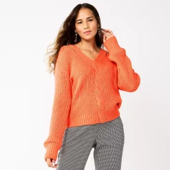 Women's Nine West Twist-Front Cutout Sweater -Clothing Sales Store 5781498 Marine Coral