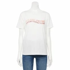 Women's Nine West Crewneck Graphic Tee -Clothing Sales Store 5795642 Everything Is Fine