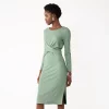 Petite Nine West Twist-Front Long Sleeve Midi Dress -Clothing Sales Store 5806167 Malou Green