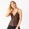 Women's Nine West Leopard Front-Wrap Tankini Top -Clothing Sales Store 5807646