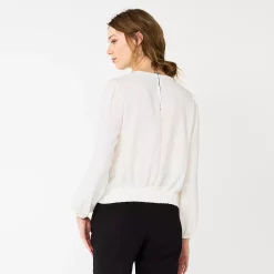 Women's Nine West Long Sleeve Twist Front Top -Clothing Sales Store 5812797 ALT