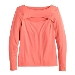 Women's Nine West Fitted Long Sleeve Cutout Top -Clothing Sales Store 5817132 ALT5