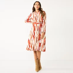 Women's Nine West Midi Shirt Dress -Clothing Sales Store 5831853 Paper Stripe Pink