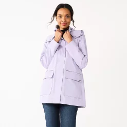 Women's Nine West Mac Hooded Raincoat -Clothing Sales Store 5853415 Washed Grape