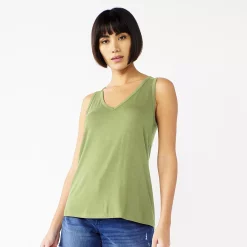 Women's Nine West Easy V-Neck Tank -Clothing Sales Store 6171582 Sander Sage
