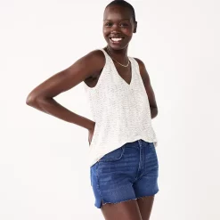 Women's Nine West Easy V-Neck Tank -Clothing Sales Store 6171582 White Snake