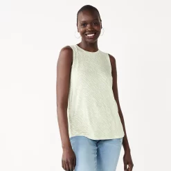 Nine West Essential Easy High-Neck Tank -Clothing Sales Store 6171805 Sage Wood Diagonal