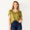 Women's Nine West Essential V-Neck Tee 2 Women's Nine West Essential V-Neck Tee -Clothing Sales Store 6172031 Sergrio Olive