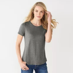 Women's Nine West Essential Crewneck Tee -Clothing Sales Store 6172706 Dark Storm Heather